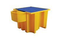 EMP - Bac de rétention 1100 L Polyéthylène Jaune - Caillebotis Inclus - 1500 kg Charge Max - Recyclable