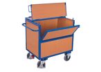 Chariot container bois avec couvercle