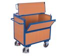 Chariot container bois avec couvercle