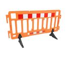 Manutan Expert - Barrière de sécurité plastique orange temporaire - 2m x 1m - Bandes réfléchissantes - Chantier