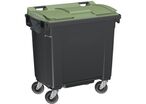 Sulo - Conteneur 660L Gris Vert 4 Roues - Plastique Recyclé 100% - 126x77.2x116cm - Charge 270kg