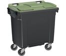 Sulo - Conteneur 660L Gris Vert 4 Roues - Plastique Recyclé 100% - 126x77.2x116cm - Charge 270kg