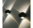 Applique Murale Led COB Double Faisceaux Corps Noir - Blanc Neutre 4000K - 5500K
