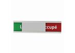 Plaque Libre/Occupé Natura Bois Aluminium - 21x5.5cm - Gris Vert Rouge - Adhésif