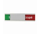 Plaque Libre/Occupé Natura Bois Aluminium - 21x5.5cm - Gris Vert Rouge - Adhésif