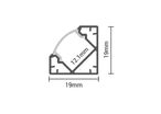 Profilé Aluminium Noir Angle 2m pour Ruban LED Couvercle Noir Opaque - Noir