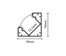 Profilé Aluminium Angle 2m pour Ruban LED Couvercle Noir Opaque - Noir