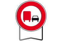Panneaux temporaire de prescription B3a Camion interdit doubler