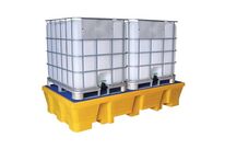 EMP - Bac de rétention plastique 1050 L Jaune - 8 fûts / 2 GRV - Polyéthylène - Résistant acides bases - 5 ans garantie