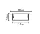 Profilé Aluminium Large Encastrable 2m pour Ruban LED - Cache Opaque Blanc