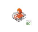 Pack de 50 - Borne de raccordement à levier 3 entrées