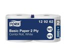 Tork - Bobine d'essuyage industriel Basic 2 plis - Blanc - 340m - Usage alimentaire - Éco-responsable