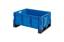 Bito - Bac gerbable XL Bleu 800x600x620mm avec semelles - 206L - 200kg charge max - Polypropylène - Idéal entrepôt