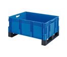 Bito - Bac gerbable XL Bleu 800x600x620mm avec semelles - 206L - 200kg charge max - Polypropylène - Idéal entrepôt