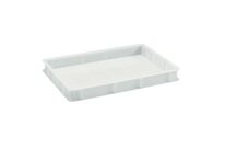Mobil Plastic - Bac gerbable plein 12L norme Europe - Blanc - Polyéthylène haute densité - Usage alimentaire - 600x400x70 mm