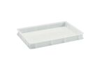Mobil Plastic - Bac gerbable plein 12L norme Europe - Blanc - Polyéthylène haute densité - Usage alimentaire - 600x400x70 mm