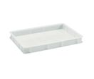 Mobil Plastic - Bac gerbable plein 12L norme Europe - Blanc - Polyéthylène haute densité - Usage alimentaire - 600x400x70 mm