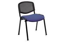 Chaise Iso, assise tissu enduit M2 et dossier résille noire