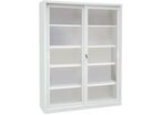 Manutan Expert - Armoire haute à portes coulissantes - 2000x1500x450mm - Acier Gris - Porte Transparente - 8 Tablettes - 500kg
