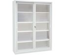 Manutan Expert - Armoire haute à portes coulissantes - 2000x1500x450mm - Acier Gris - Porte Transparente - 8 Tablettes - 500kg