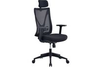 Manutan Expert - Siège de bureau ergonomique résille noir - Télétravail, accoudoirs ajustables, têtière, 50% recyclé