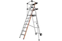 Tubesca-Comabi - Plate-forme double tablette Raptor - 7 marches Aluminium - Hauteur de travail 3.63m - Charge 150kg - Éco-responsable
