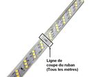 Ruban LED 50M 220V Recoupable IP65 2835 180LED/m Triple Rangée - Blanc Neutre 4000K - 5500K