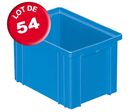 Lot de 54 caisses plastiques CP 3.6 litres bleues