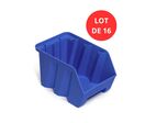 Lot de 16 Bacs DUETTO 9,4 litres plastique bleu