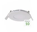 Pack de  10 - Downlight Dalle LED 12W Extra Plate Ronde - Blanc Neutre 4000K - 5500K / Blanc