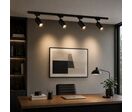 Kit Rail LED Triphasé + 4 Spots GU10 Noir - 200 cm - Blanc Chaud (2300K - 3500K)