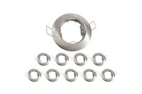 Pack de  10 - Support Spot Encastrable GU10 Rond en Acier - Inox