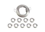 Pack de  10 - Support Spot Encastrable GU10 Rond en Acier - Inox