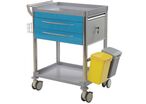 Mdose - Chariot de soins médical 2 tiroirs bleu - Aluminium - 65x48x87 cm - Ergonomique - 5 ans garantie