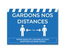 Panneau Rigide A4 "Distances " Blanc/ Fd Bleu h.210 xl.297 mm