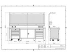 Établi d'atelier industriel 2560 mm PRACO W T64 - Plateau en hêtre massif - Éclairage LED - Tiroirs et armoire MW Tools PRAW2500T64