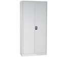 Manutan Expert - Armoire Métal Haute 180x92x42cm - 4 Tablettes 60kg - Gris Clair - Serrure à Clé - Livrée Montée