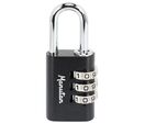Manutan Expert - Cadenas à Code Aluminium 28 mm Noir - 3 Molettes - Anse Acier 5 mm - Sécurité Fiable