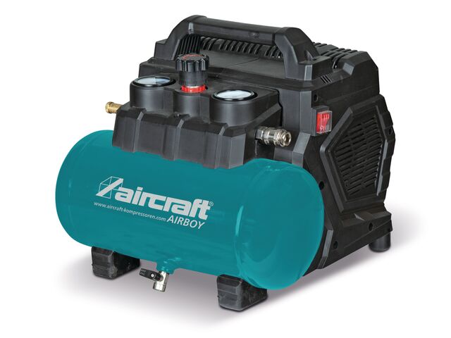 Compresseur silencieux sans huile cuve 6 L 0,9 kW / 1,2 Ch 221 L/min 8 bars 230V Aircraft AIRBOY SIL 221 OF E