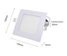 Downlight Dalle LED 6W Extra Plate Carrée BLANC - Blanc Chaud 2300K - 3500K - Blanc Froid 6000K