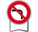 Panneaux temporaire de prescription B2a Interdit tourner à  gauche