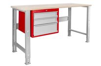 Établi modulaire Rubberwood avec armoire à tiroirs 3T 1500 mm MW Tools MOD155R