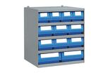 Casier rangement 4 bacs tiroirs plastique Multibox L.120 x P.400 mm + 6 en L.160 + 2 en L.240 mm