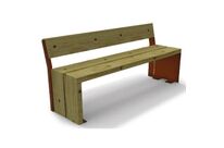 Banc Gavarres en Corten et bois