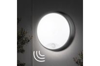 Pack de 10 - Hublot LED Extérieur Rond 10W IP54 Noir avec détecteur de mouvement - Blanc Neutre