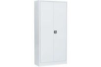 Armoire Universelle Métallique - 195x95x40 cm - Acier Gris Clair - 5 Tablettes 40kg - Serrure à Clé - Meuble Atelier