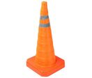 Manutan Expert - Cône de balisage rétractable H70cm Orange - Nylon réfléchissant - Sécurité optimale