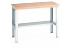 Etabli CUBIO à hauteur réglable et plateau bois avec demi-tablette
