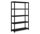 Rayonnage Eris - Polypropylène Noir 187x120x40cm - 5 Tablettes Ajourées - Charge 350kg