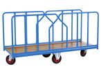 Chariot modulaire charges longues, 2 ridelles tube, 1800 x 800 mm, roues losange, 500 kg